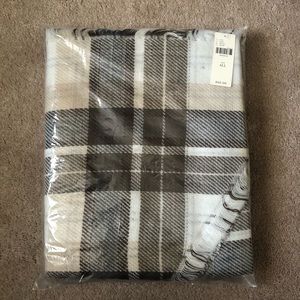 Anthropologie Scarf Plaid Blanket Wrap Neutral